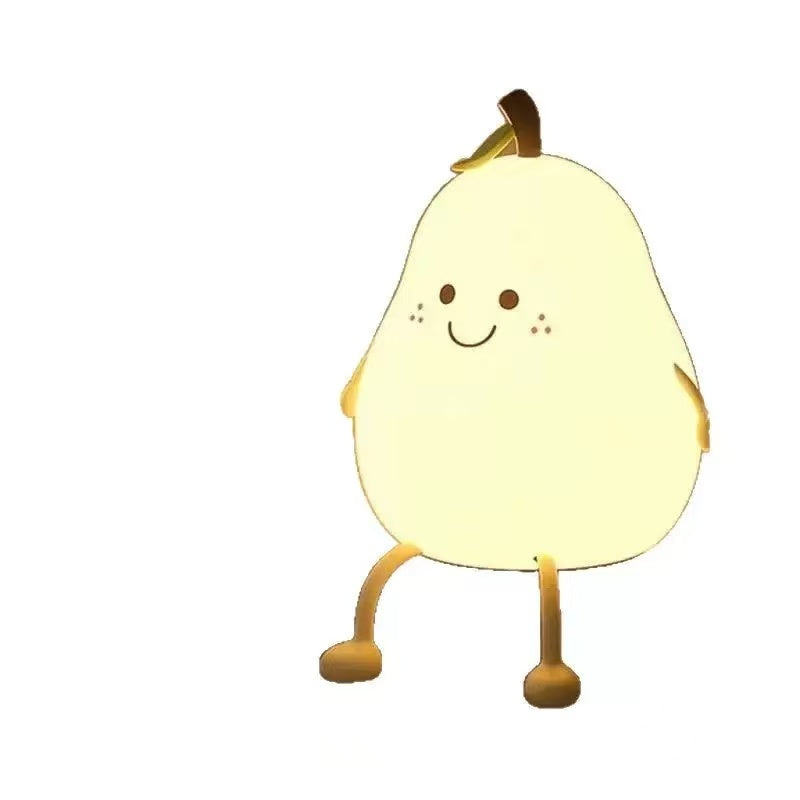 Cartoon Silicone Pear Night Light USB Charging 7 Colors Change Night Light LED Table Lamp